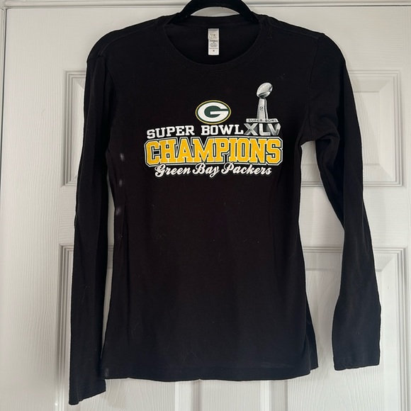 Green Bay Packers Super Bowl XLV Champions - Women’s Long Sleeve Tee - Medium - Picture 1 of 5